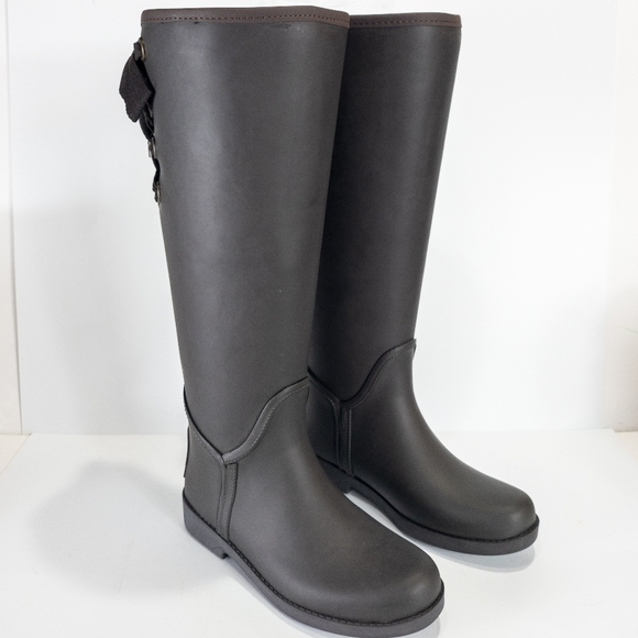 Coach Shoes - Coach Tristee Matte Rubber Rain Boots Buck Brown -5